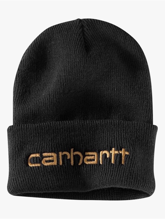 Carhartt Other - Carhartt Black Knit Insulated Logo Graphic Cuffed Beanie Hat
